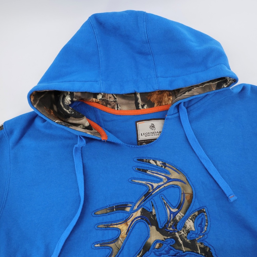 Legendary Whitetails Camo Logo Hoodie Blue Long Sleeve Mens 3XL